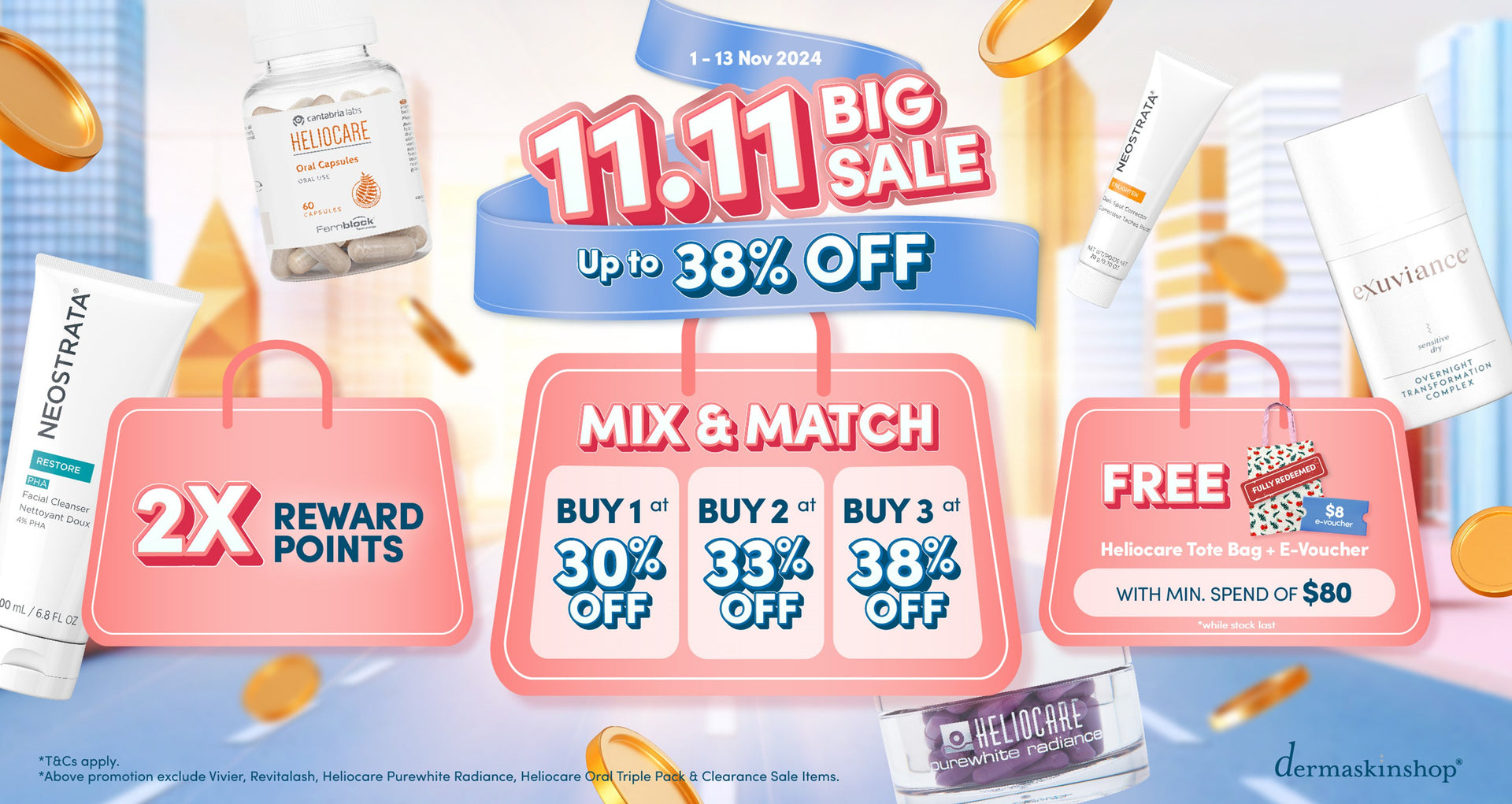 11.11 SALES : B1@30% OFF, B2@33% OFF, B3@38% OFF