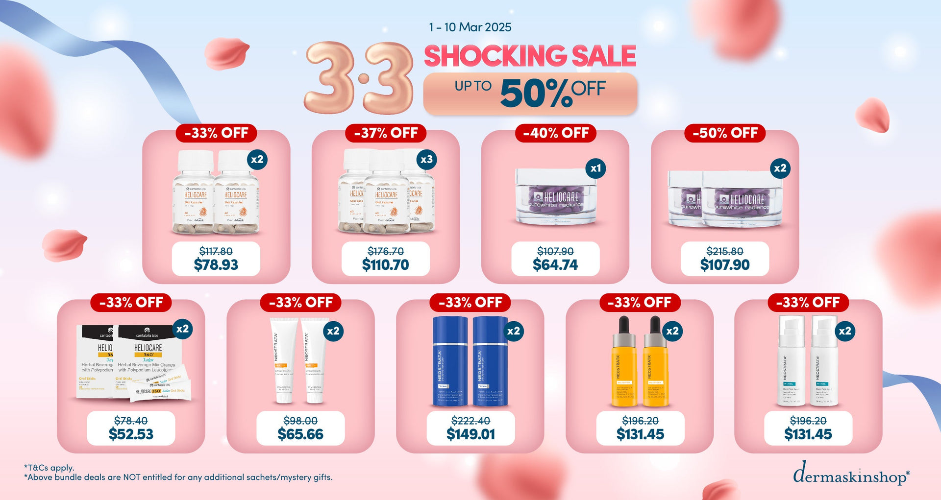 3.3 Shocking Sales: Skincare 30% OFF + Bundles Up to 50% OFF