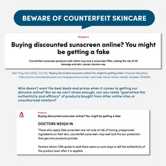 CNA featuring an article to be beware of counterfeit skincare online