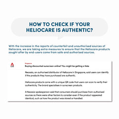 CNA Article featuring on how to check if your Heliocare is authentic