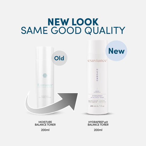New packaging for Moisture Balance Toner / HydraPrep pH Balance Toner 200ml