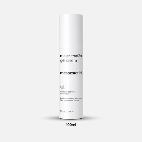 Packaging of Mesoestetic Melan tran3x Gel Cream