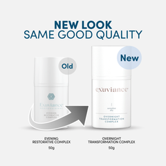New packaging for Evening Restorative Complex / Exuviance-R Overnight Transformation Complex 50g