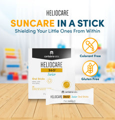 Heliocare Junior oral sticks come in sachets. safe for kids - colorant free and gluten free