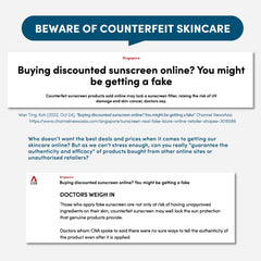 CNA featuring an article to be beware of counterfeit skincare online