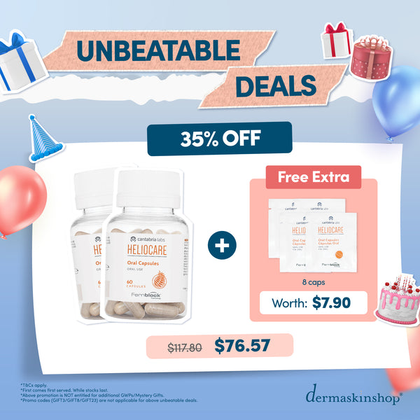 Unbeatable Deals: [B2 @ 35%] Heliocare Oral Capsules 2 Bottles + 4 Oral Sachets