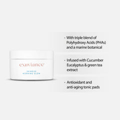 Exuviance Professional Skinrise Bionic Tonic / SkinRise Morning Glow Gentle Exfoliator | 36 single use pads