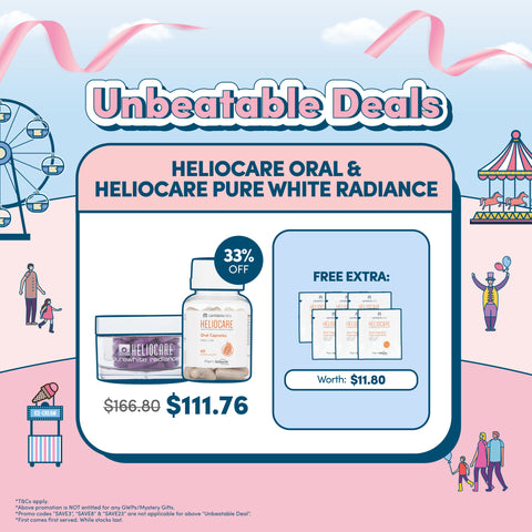 Unbeatable Deals: Heliocare Oral Capsules & Heliocare Purewhite Radiance + 6 Oral Sachets