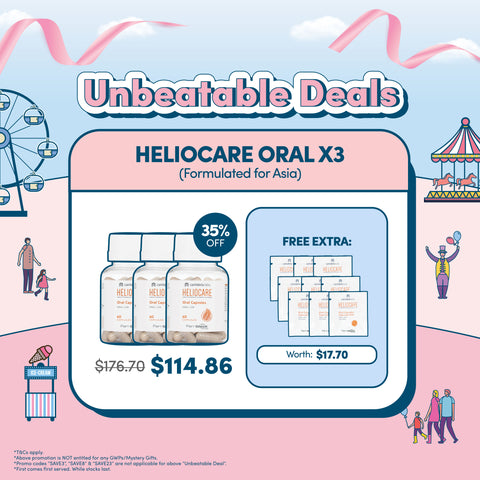 Unbeatable Deals: Heliocare Oral Capsules Triple Pack + 9 Oral Sachets